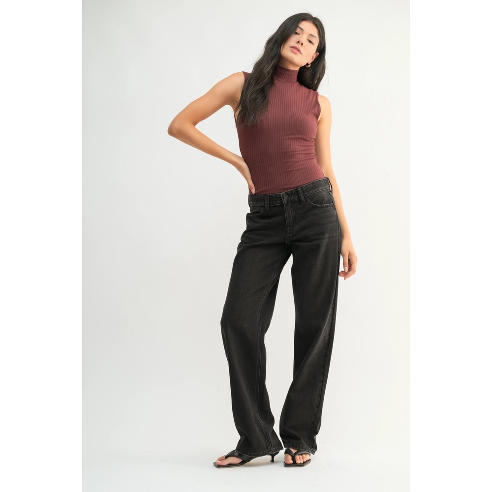 JBD‎ Womens Wide Leg High Rise Jeans Womens 28 Black Streetwear Western Classic